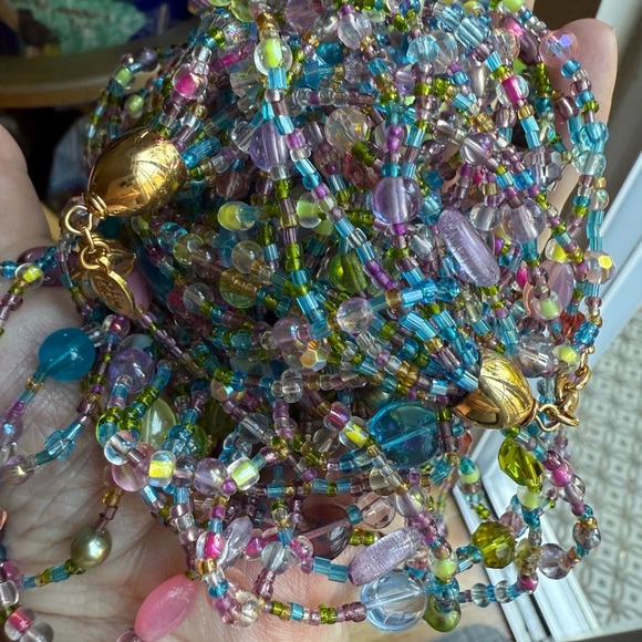 Joan Rivers Torsade Collection Multi Strand Glass Bead Czech Vintage Necklace - Picture 3 of 5